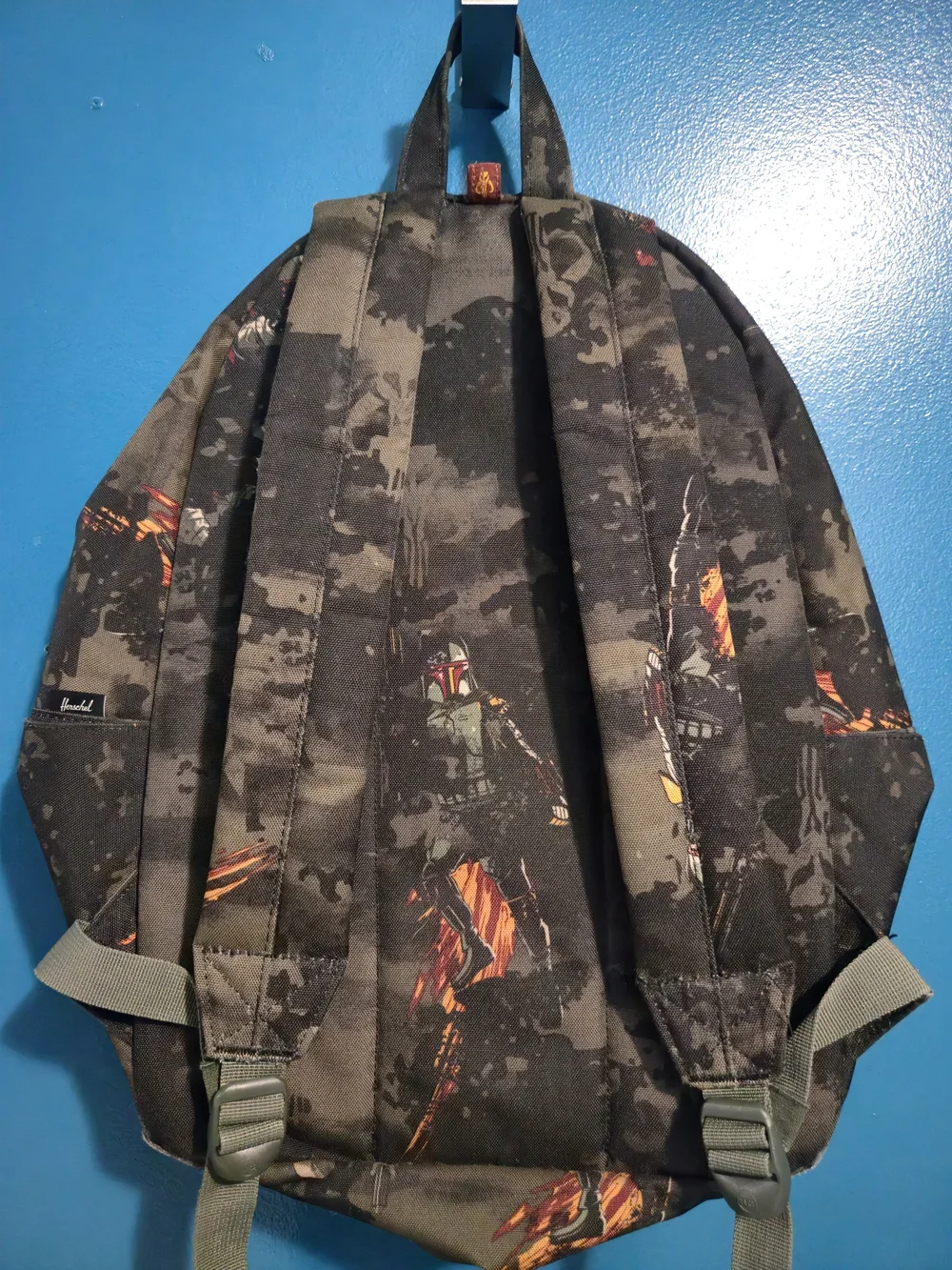 Herschel Supply Company Black Camo Backpack with Orange Accents